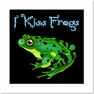 Frog Kisser Blue Font Posters and Art